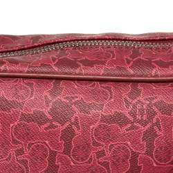 Pre Owned Celine Pink Horse Carriage Printed Leather Satchel