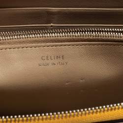 Celine Mustard Yellow Leather Zip Around Wallet 