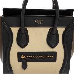 Pre Owned Celine Tri Color Leather Nano Luggage Tote