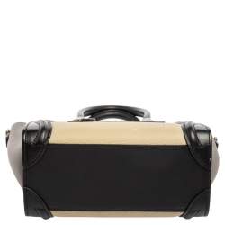 Pre Owned Celine Tri Color Leather Nano Luggage Tote