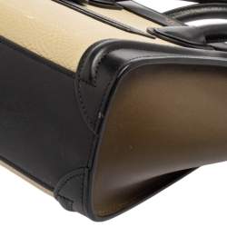 Pre Owned Celine Tri Color Leather Nano Luggage Tote