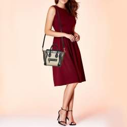 Pre Owned Celine Tri Color Leather Nano Luggage Tote