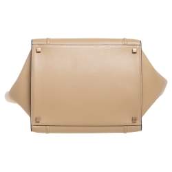 Pre Owned Celine Beige Leather Medium Phantom Luggage Tote