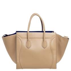Pre Owned Celine Beige Leather Medium Phantom Luggage Tote
