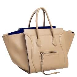Pre Owned Celine Beige Leather Medium Phantom Luggage Tote