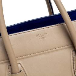 Pre Owned Celine Beige Leather Medium Phantom Luggage Tote