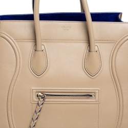 Pre Owned Celine Beige Leather Medium Phantom Luggage Tote