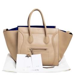 Pre Owned Celine Beige Leather Medium Phantom Luggage Tote