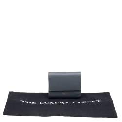 Pre Owned Celine Grey Grained Leather Small Trifold Wallet