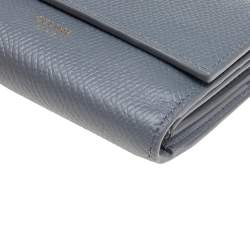 Pre Owned Celine Grey Grained Leather Small Trifold Wallet