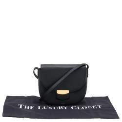 Pre Owned Celine Black Leather Small Trotteur Crossbody Bag