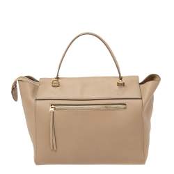 Pre Owned Celine Beige Leather Mini Belt Top Handle Bag