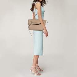Pre Owned Celine Beige Leather Mini Belt Top Handle Bag