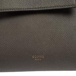 Pre Owned Celine Grey Grained Leather Nano Belt Top Handle Bag