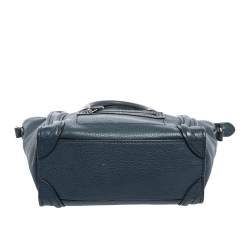 Pre Owned Céline Blue Leather Nano Luggage Tote
