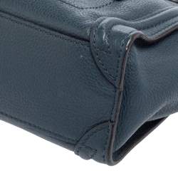 Pre Owned Céline Blue Leather Nano Luggage Tote