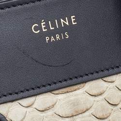 Pre Owned حقيبة يد توتس سيلين مايكرو لاغيدج جلد وجلد ثعبان ثلاثي اللون