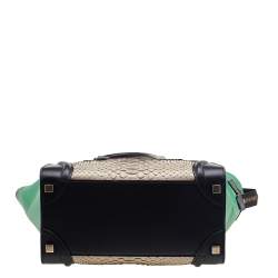 Pre Owned حقيبة يد توتس سيلين مايكرو لاغيدج جلد وجلد ثعبان ثلاثي اللون