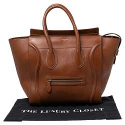 Pre Owned حقيبة يد توتس سيلين ميني لاغيدج جلد بني