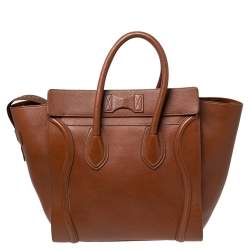 Pre Owned حقيبة يد توتس سيلين ميني لاغيدج جلد بني