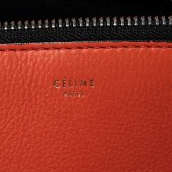 Pre Owned Celine Orange Leather Large Edge Top Handle Bag