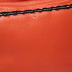 Pre Owned Celine Orange Leather Large Edge Top Handle Bag