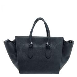 Celine Black Leather Small Tie Tote