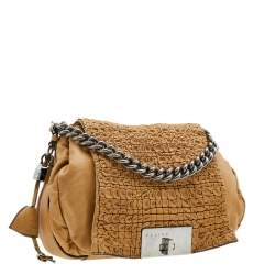 Pre Owned Celine Beige Leather Flap Shoulder Bag