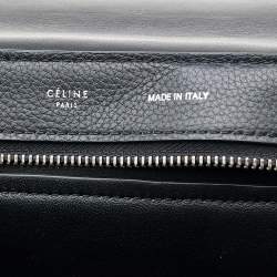 Pre Owned Celine Black Leather and Suede Large Trapeze Top Handle Bag
