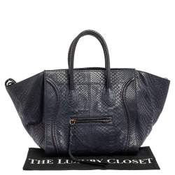 Pre Owned Celine Blue Python Medium Phantom Luggage Tote