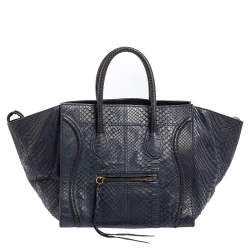 Pre Owned Celine Blue Python Medium Phantom Luggage Tote