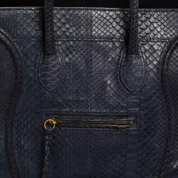 Pre Owned Celine Blue Python Medium Phantom Luggage Tote