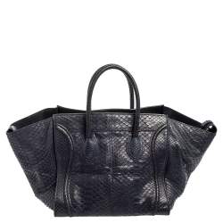 Pre Owned Celine Blue Python Medium Phantom Luggage Tote