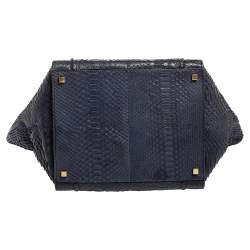 Pre Owned Celine Blue Python Medium Phantom Luggage Tote