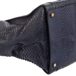 Pre Owned Celine Blue Python Medium Phantom Luggage Tote