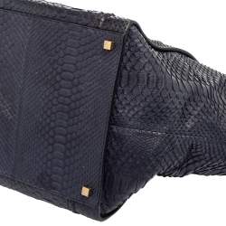 Pre Owned Celine Blue Python Medium Phantom Luggage Tote
