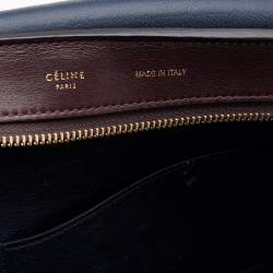 Pre Owned Celine Tri-Color Leather And Suede Large Trapeze Top Handle Bag