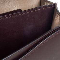 Pre Owned Celine Dark Burgundy Leather Large Case Chain Flap Shoulder Bag