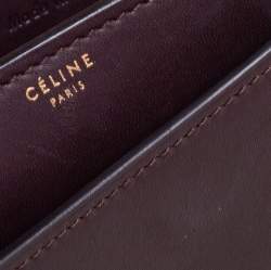 Pre Owned Celine Dark Burgundy Leather Large Case Chain Flap Shoulder Bag