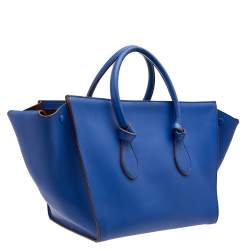 Pre Owned Celine Blue Leather Medium Tie Tote