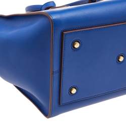 Pre Owned Celine Blue Leather Medium Tie Tote