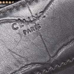 Pre Owned Celine Black Croc Embossed Leather Medium Phantom Luggage Tote