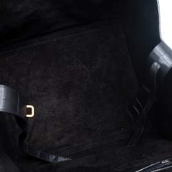 Pre Owned Celine Black Croc Embossed Leather Medium Phantom Luggage Tote