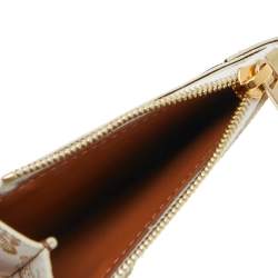 مملوكة مسبقًا حامل بطاقة هوية سيلين جلد وكانفاس تريوموف بني فاتح/أوف وايت