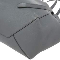 Pre Owned Celine Stone Blue Soft Grained Leather Small Cabas Phantom Tote