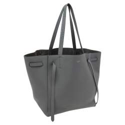 Pre Owned Celine Stone Blue Soft Grained Leather Small Cabas Phantom Tote