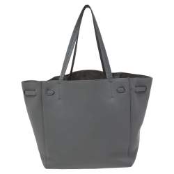 Pre Owned Celine Stone Blue Soft Grained Leather Small Cabas Phantom Tote