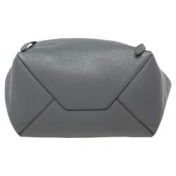 Pre Owned Celine Stone Blue Soft Grained Leather Small Cabas Phantom Tote