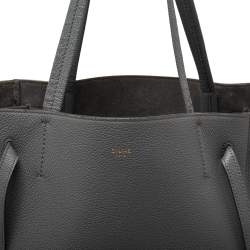 Pre Owned Celine Stone Blue Soft Grained Leather Small Cabas Phantom Tote