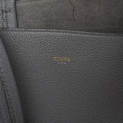 Pre Owned Celine Stone Blue Soft Grained Leather Small Cabas Phantom Tote